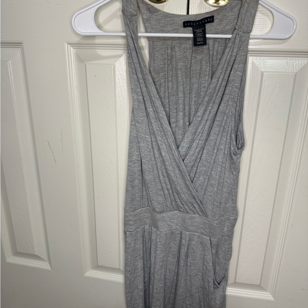 Apostrophe Light Gray Wrap‎ Dress